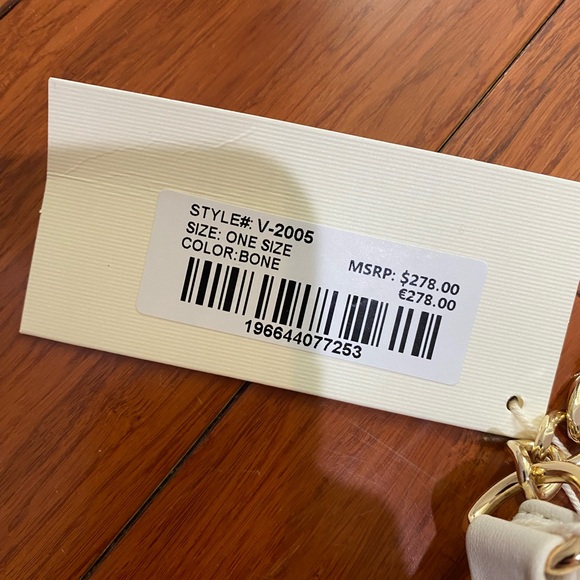 Valentino Orlandi Off White and Gold Quilted Cross Body Purse - Picture 8 of 11